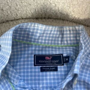 Vineyard Vines Men's Light Blue Plaid Shirt